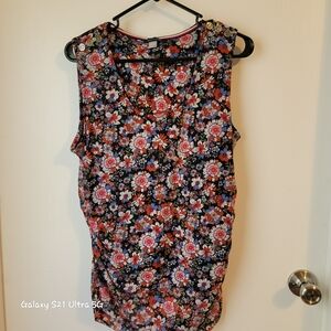 Tommy Hilfiger Floral Sleeveless Blouse - Red and Blue